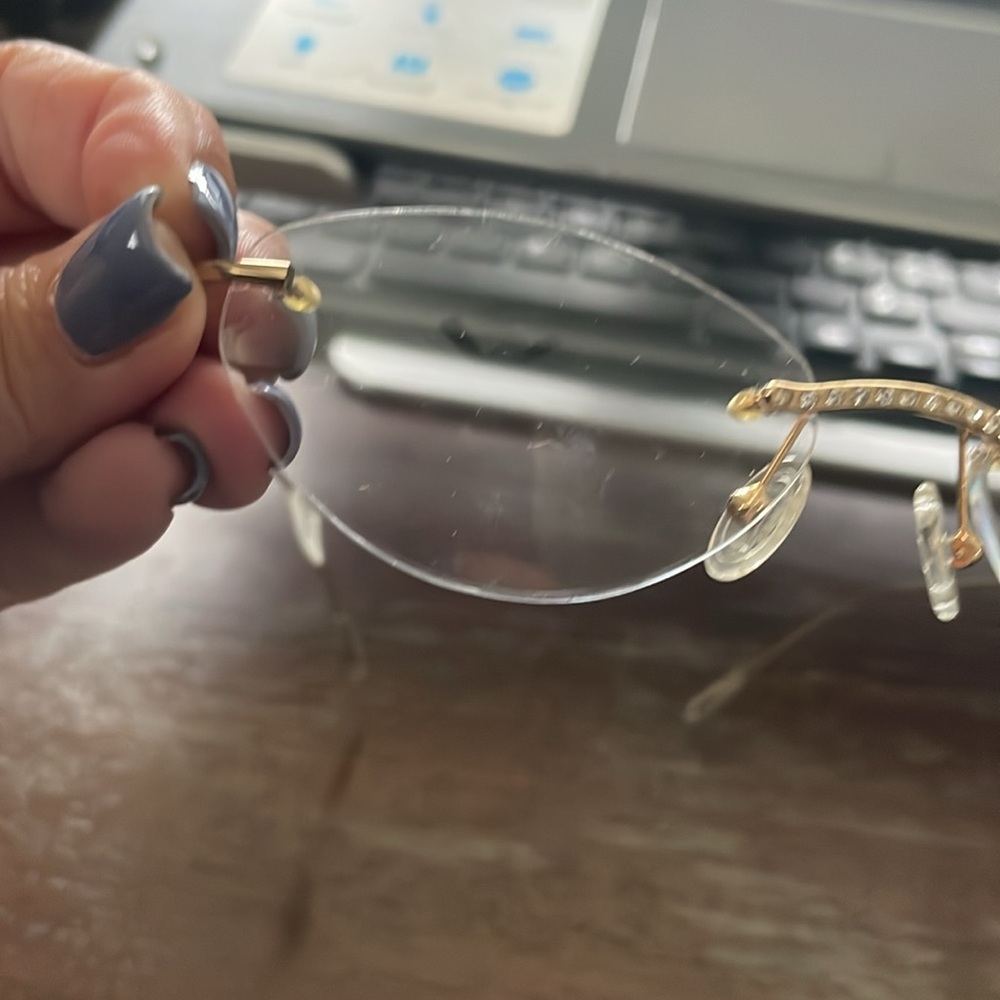 Tiffany Lunettes 23K gold plated T790 C4 gold  52-17 rimless eyeglasses - Picture 16 of 16
